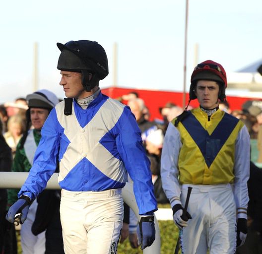 Paul Carberry (left) with his closest title rival Andrew McNamara in the background