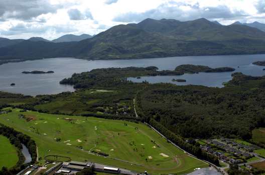 An aerial shot of picturesque Killarney racecourse