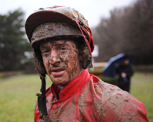 James Carroll covered in mud afterwards