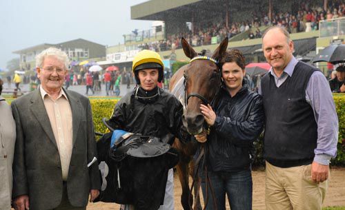 Head Waiter with connections after winning the feature event on day three of the Killarney August Festival.