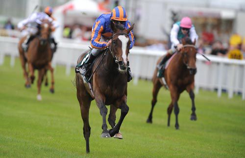 Misty For Me pictured beating Midday at the Curragh in June