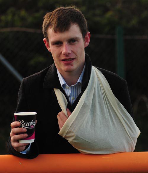 Paul Townend pictured at Leopardstown after his fall on Tuesday