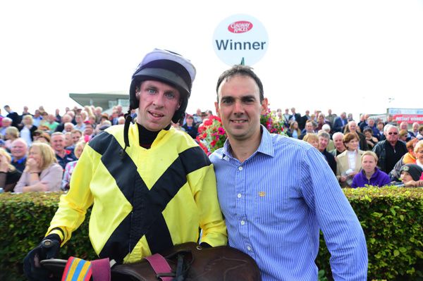 Shane Ryder pictured with Paddy Kennedy after their Galway winner