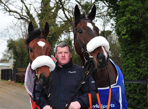 Gordon Elliott pictured with Tiger Roll and General Principle