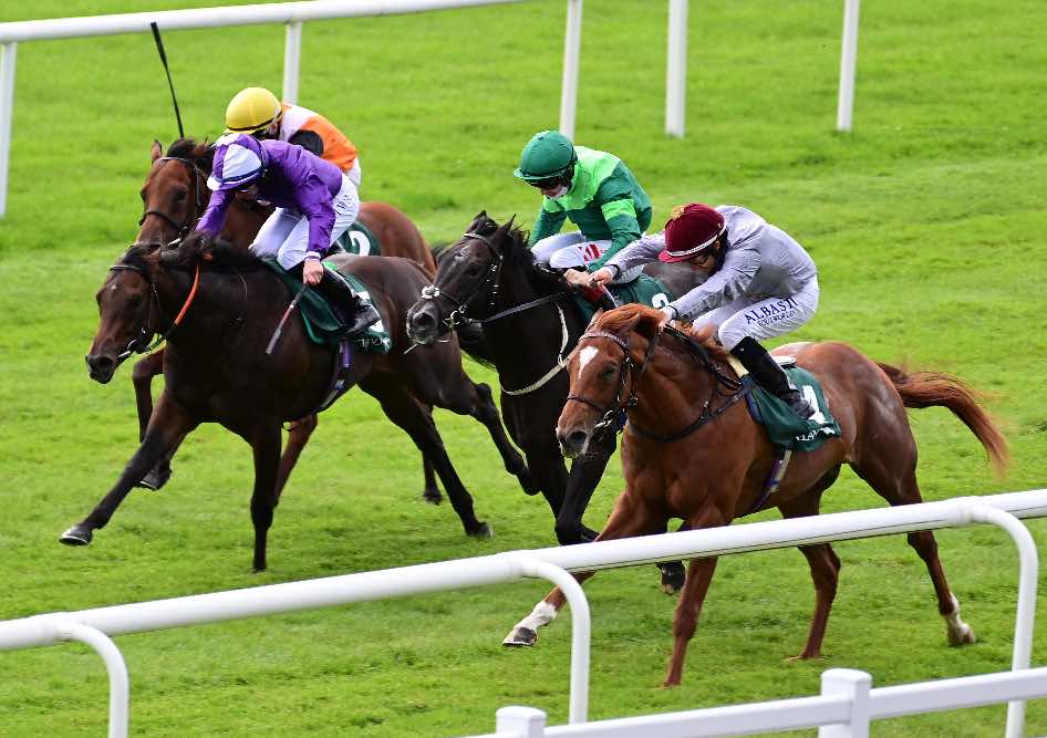 Keeneland Phoenix Stakes winner Ebro River (near side)