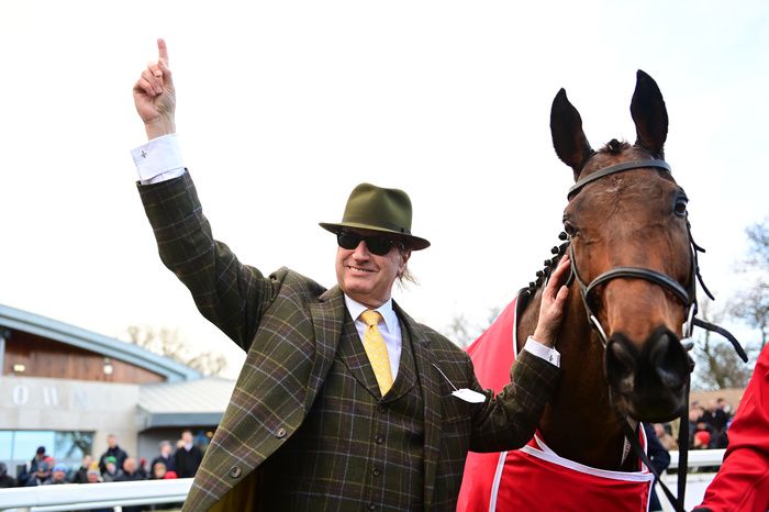 LEOPARDSTOWN 6 February 2022 CHACUN POUR SOI and owner RICH RICCI all smiles after winning for trainer Willie Mullins HEALY RACING