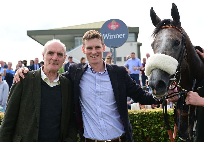 Eddie and Patrick Harty with their Galway festival winner Evening's Empire 