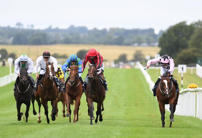 Curragh 11 September 2022 Streets Of Gold and Charlie Bishop right win for trainer Eve Johnson Houghton Healy Racing