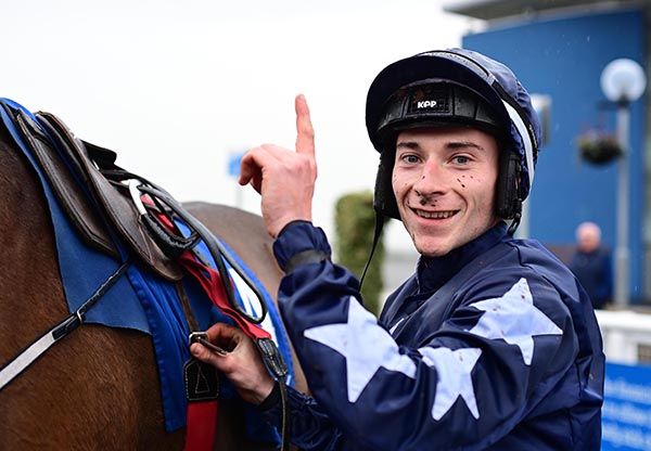 Diarmuid pictured after riding his first winner at Limerick in November