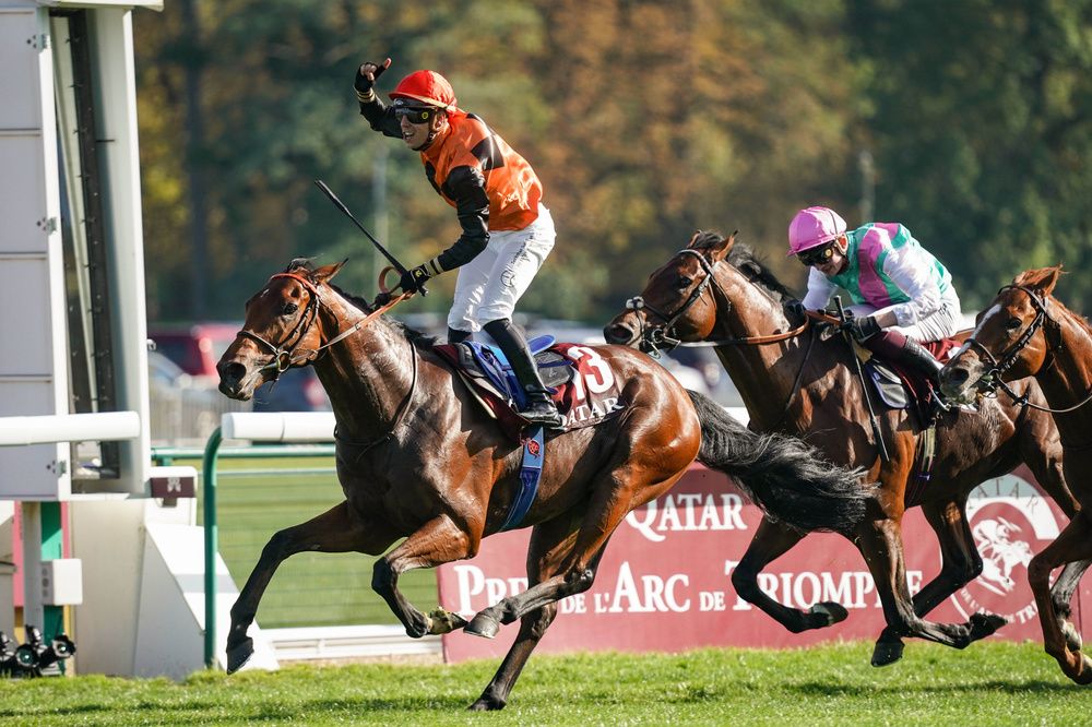 ParisLongchamp 1 October 2023 Qatar Prix de l Arc de Triomphe Group 1 Ace Impact and Cristian Demuro win