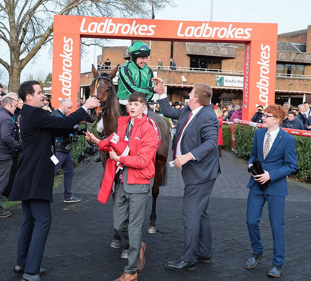 Hewick with connections after winning the King George