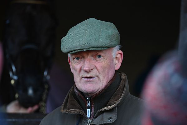 Willie Mullins Closutton Stables 12 February 2024 Champion Trainer Willie Mullins facing the media 