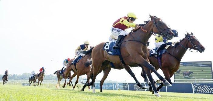 Great Generation and Marco Ghiani red and yellow winning at Lingfield in May