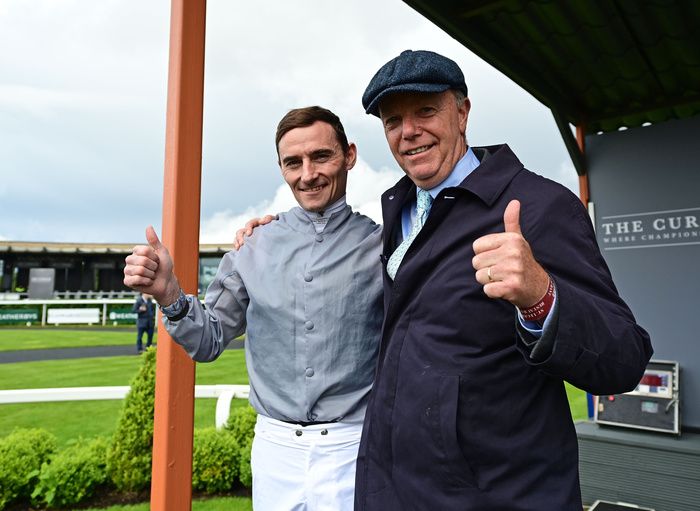 Karl Burke (right) trainer of Ice Max