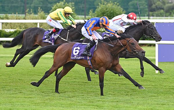 Portland (nearest) shows a willing attitude under Ryan Moore to beat Kinesiology