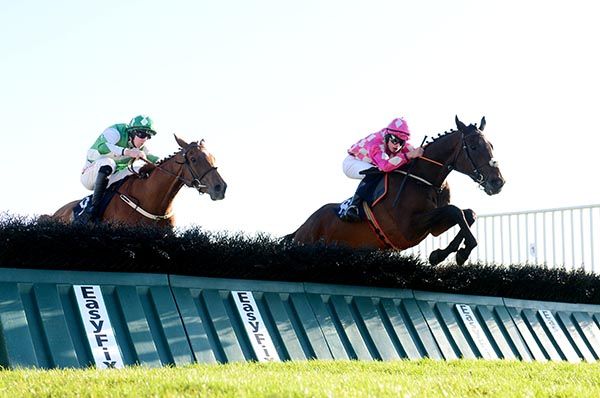 West Away jumps the last ahead of Champella