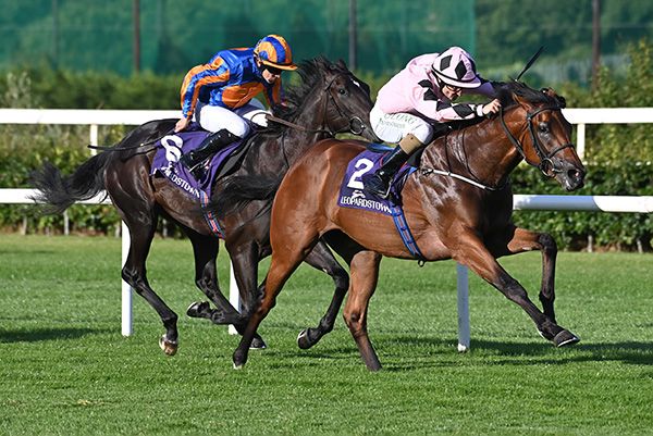 25 7 24 Leopardstown Hotazhell and Shane Foley win the Japan Racing Association Tyros Stakes