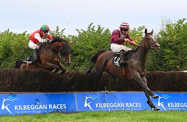 Joe's Turn (Phillip Enright) jumps to the front at the last