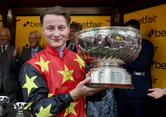 Cieren Fallon after winning The Betfair Sprint Cup Stakes at Haydock