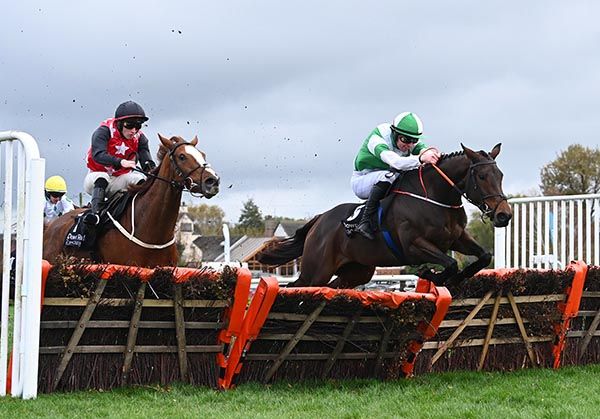 Sansrisk (right) leads Royal Hollow over the last