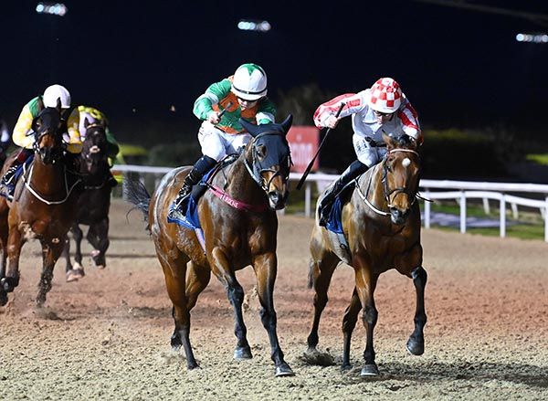 Court Phoenix (left) and Leigh Roche beating Beatrix Power 