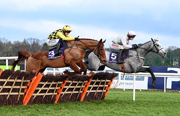 State Man and Paul Townend (nearest) tracking Lossiemouth early on