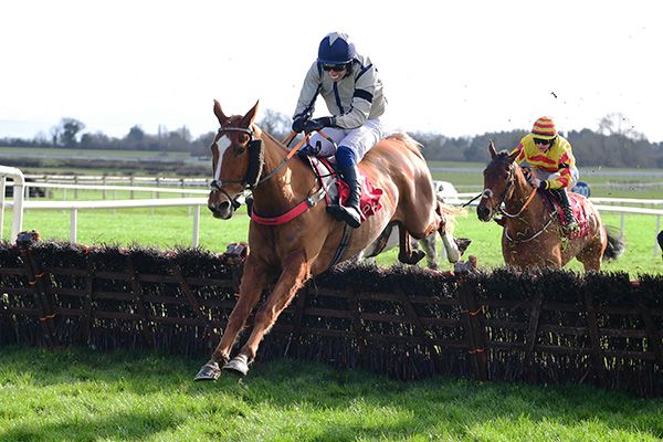 Barry Lydon clears the last under Liam McKenna