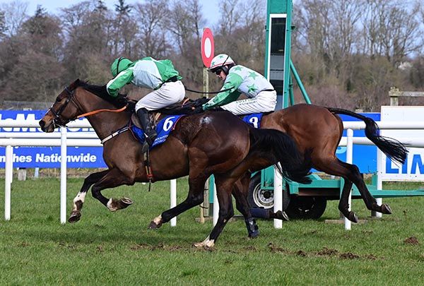 Aleish Lass and Luke Burke-Ott (nearest) win from A Mere Bagatelle 